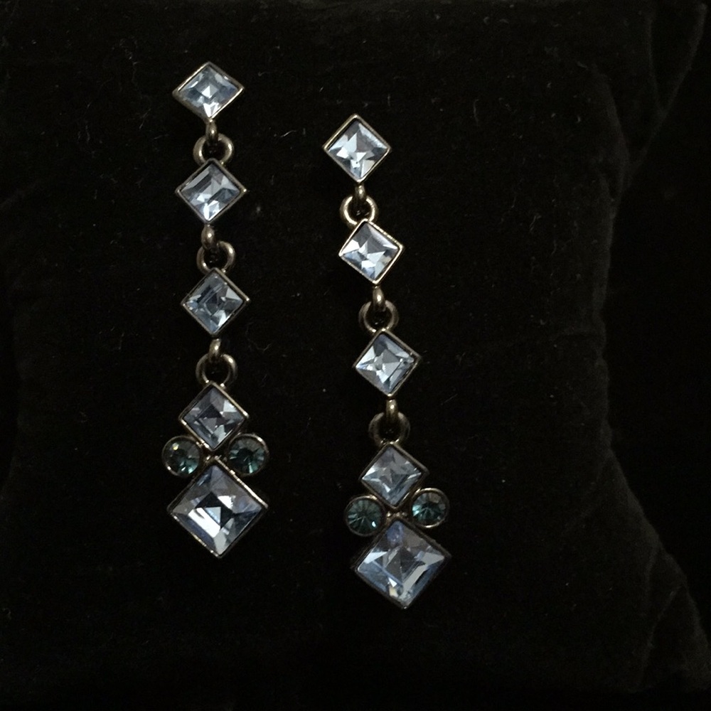 STUNNING FRENCH BLUE CRYSTAL EARRINGS